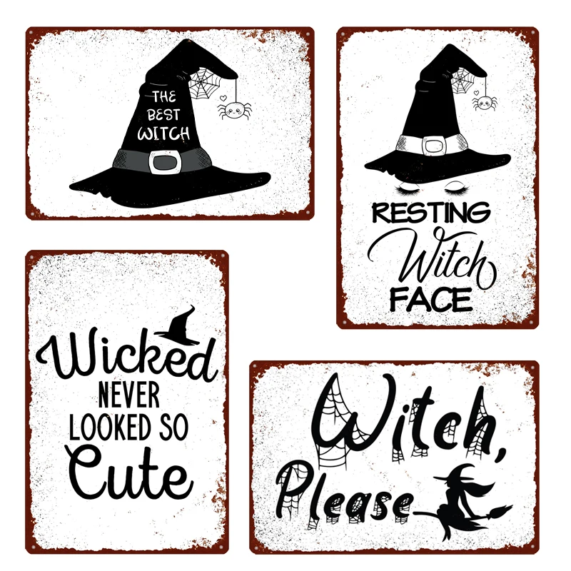 

【YZFQ】Halloween Metal Sign Vintage Retro Poster Wall Bar Restaurant Home Indoor Outdoor Halloween Decoration 12X8INCH MN-35