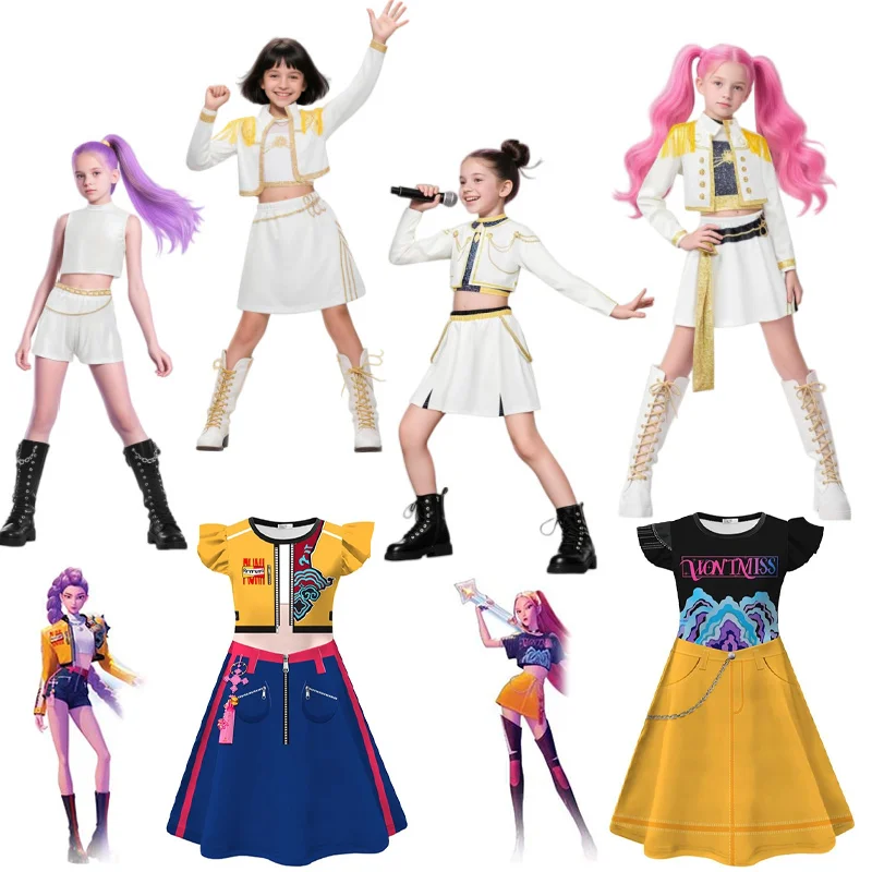 

KPop Demon Hunters Cosplay Costume Huntrix Rumi Zoey Mira Role Play Clothes Suit Set Princess skirt Halloween Christmas Dress