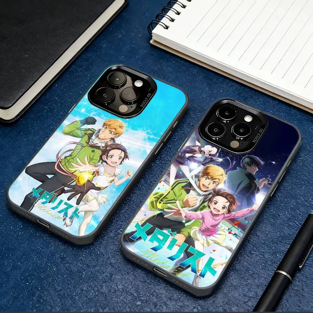 

M-Medalist Anime Phone Case For iPhone 17,16,15,14,13,12,11 Plus,Pro Max,XS,Colored Silver Plated Inside Cover