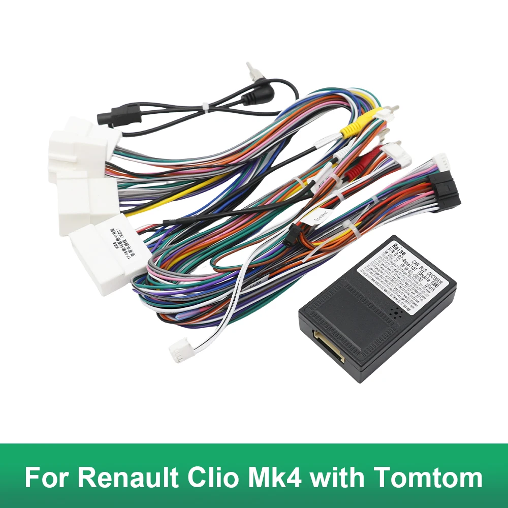 Wiring Harness Canbus Decoder for Renault Clio Mk4 with Tomtom 16 Pin To 12Pin 32Pin 24Pin Connector Car Android Cable Adapter