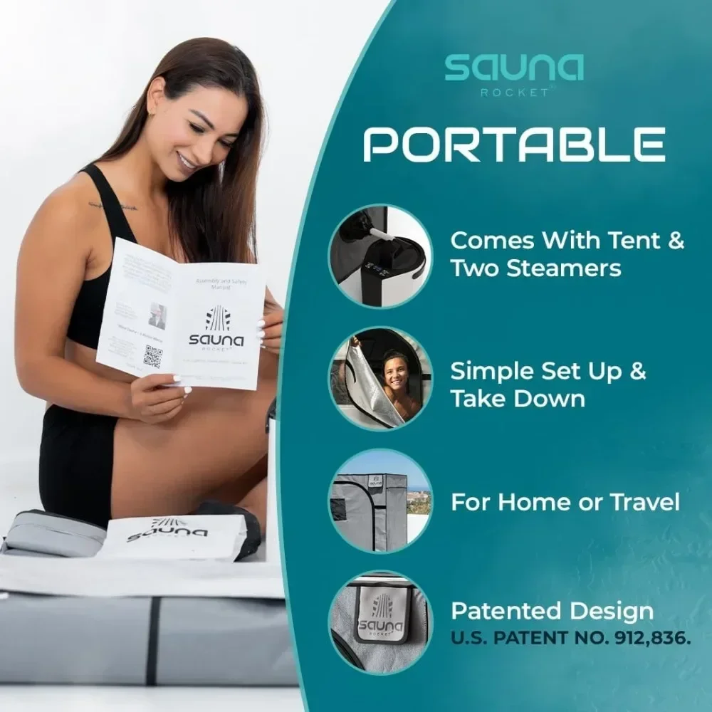 Infrared Sauna 3 Person Sauna Tent - The Most Popular Steam Sauna for Muscle Recovery, Relaxation, and Skin Health Hot Tub