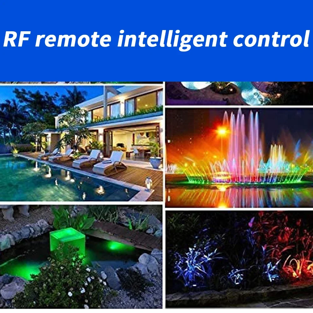 36 LEDs Pond Lights With Remote Control IP68 Waterproof Adjustable Brightness Outdoor Landscape Lights