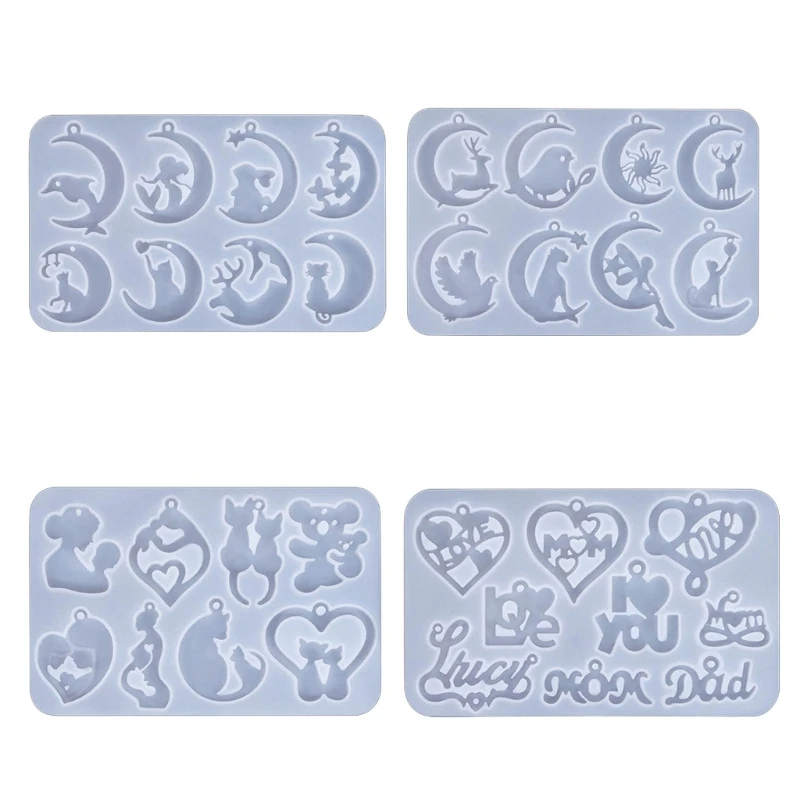 

DIY Moon Heart Jewelry Silicone Mold for Making Earring Pendant Craft 97QE