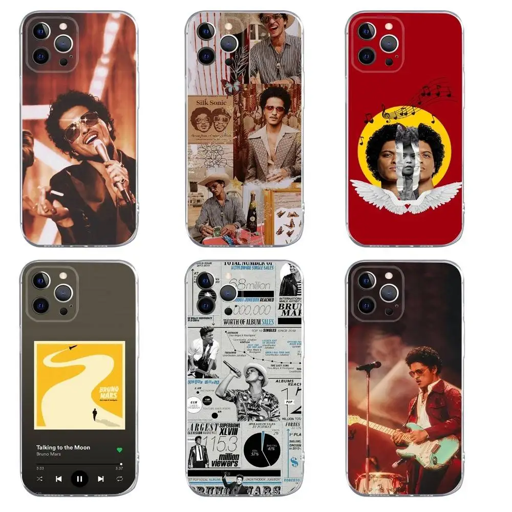

Bruno Mars Singer Phone Case For iPhone 16,15,14,13,12,11,Pro,Max,Xs,Xr,X,7,8,Plus,Mini Silicone Clear Cover
