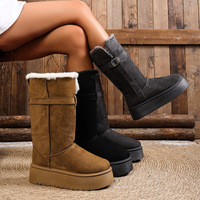 Warm Thick Bottom Snow Boots Women's Winter New Style Two-Way Wear Foldable Belt Buckle Northeast Cotton Shoes Large Size