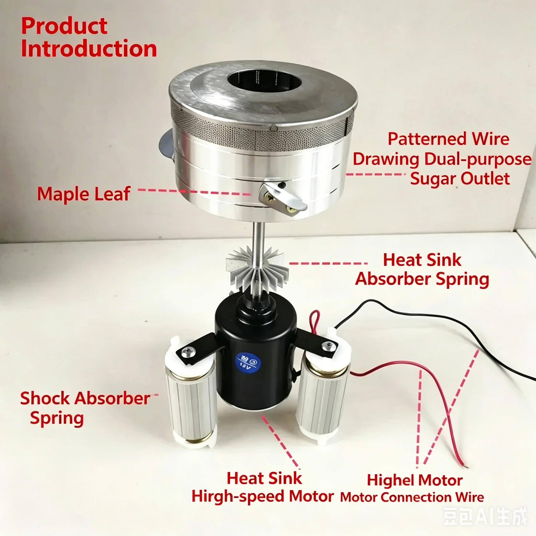 Cross-border Hot Sale Complete Cotton Candy Machine Parts Upgraded Oversized Thick Sugar Making Head With Powerful Big Motor Ass