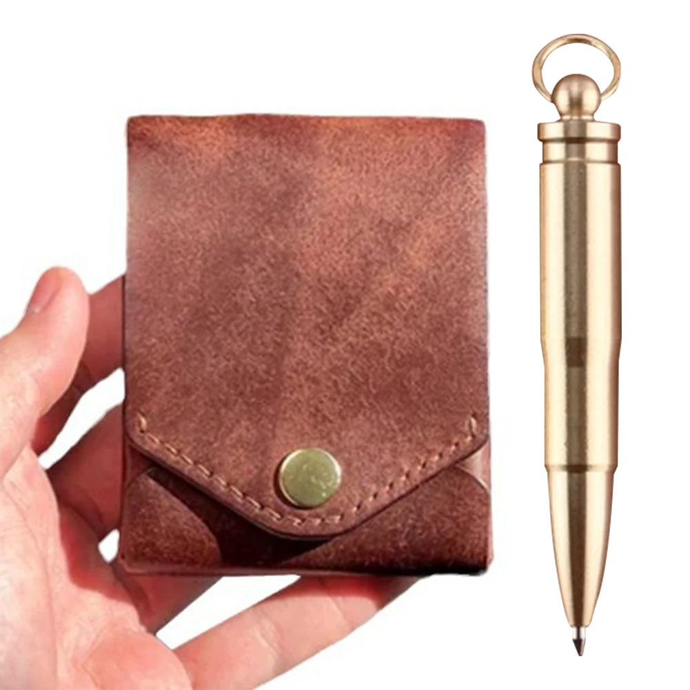 

Wallet Card Holder Complimentary Fountain Pen ID Card Clip Case W/ Money Pocket Portable Wallet for Graduation Gift & Daily Use