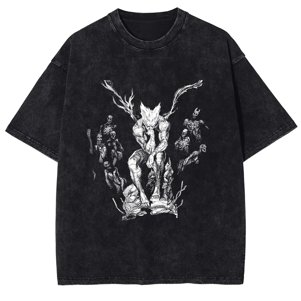 One-Punch Man Garou Monster Form Themed Graphic T-Shirt – Line-Art Style Print Apparel for One-Punch Man Fans T-shirt