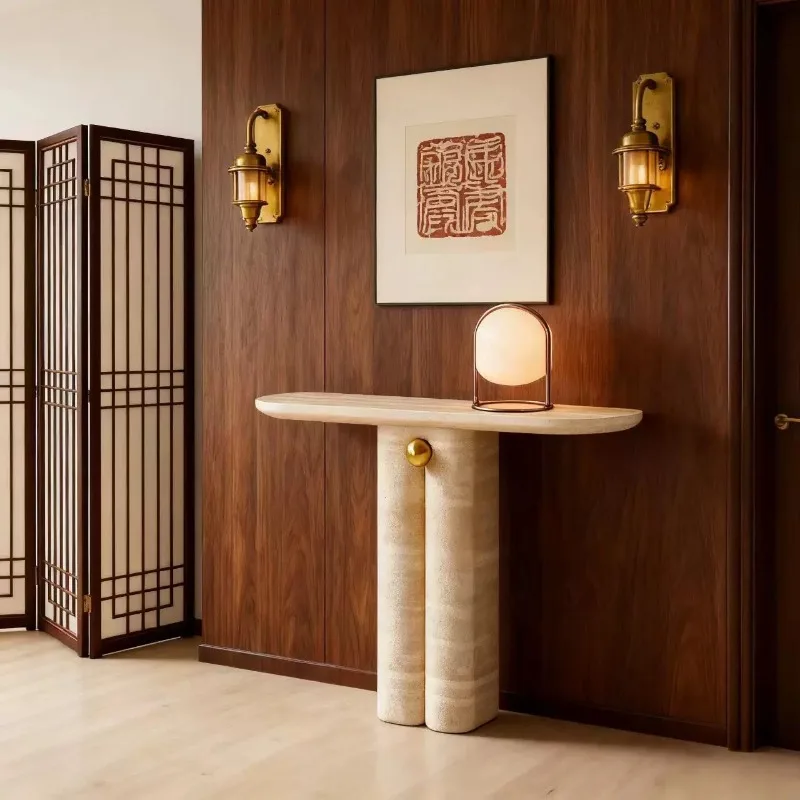 Household long side table, place flower long table against the wall