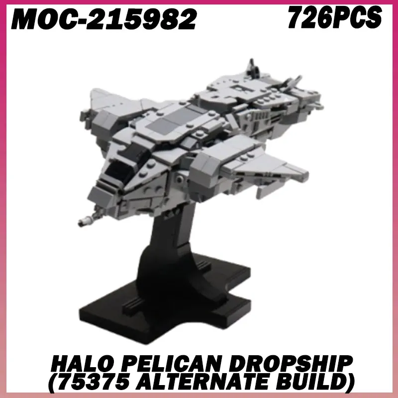 

726 шт. MOC- 215982 Halo Pelican Прямая поставка Космический корабль Звездный план Звездный корабль Строительные блоки Модель DIY Сборка Кирпичи Игрушки Подарки