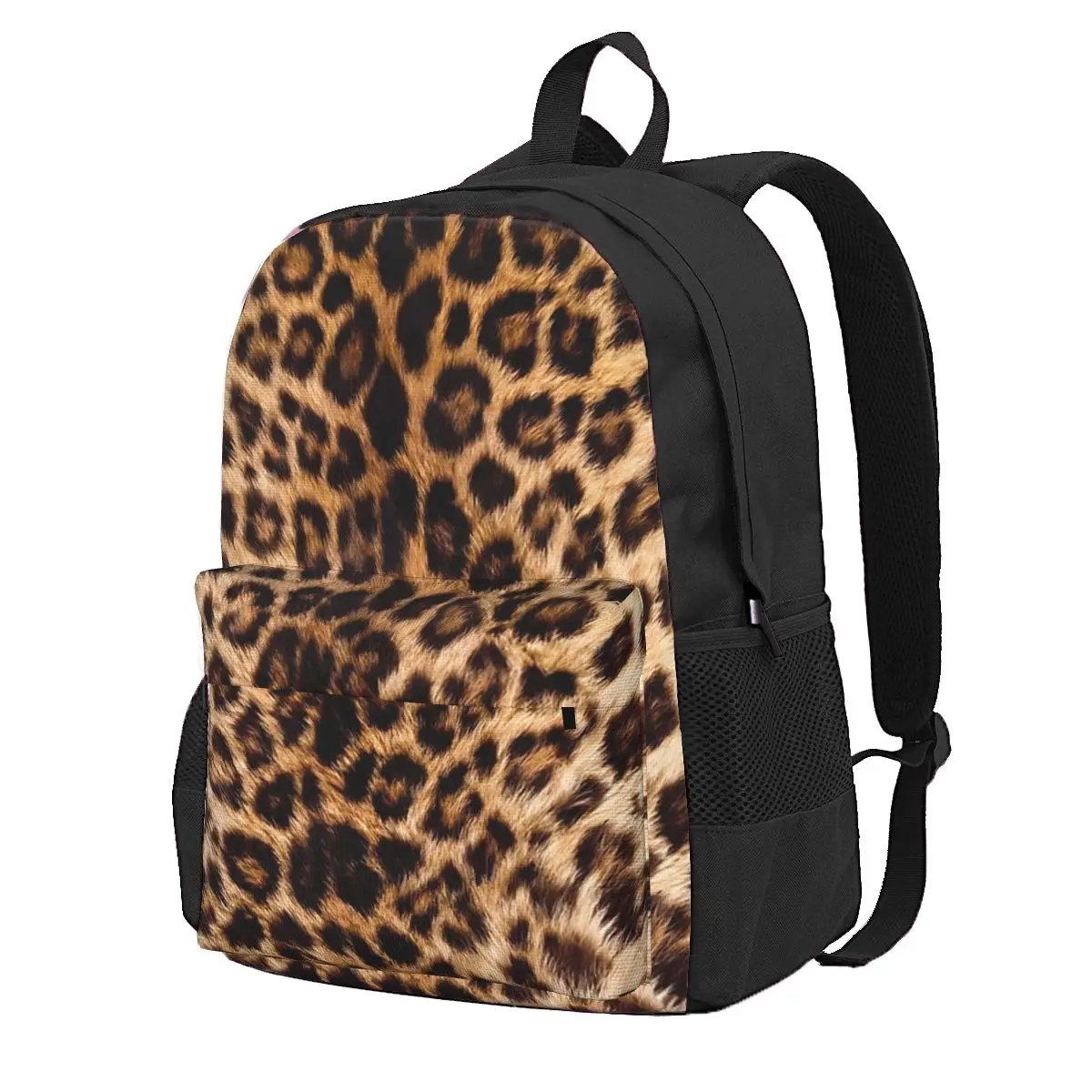 Leopard Texture Print Student Backpack School Bag Hiking Travel Daypack for Boys Girls Fashion Bookbag Shoulder Bags