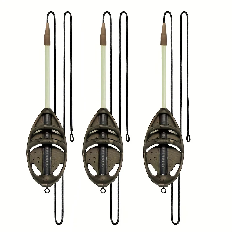 Method Feeder Set with Lead Core Line, 4 Sizes 30g-60g Durable Zinc Alloy Cage, Anti-tangle Carp Feeder for Long Cast Bottom Fis