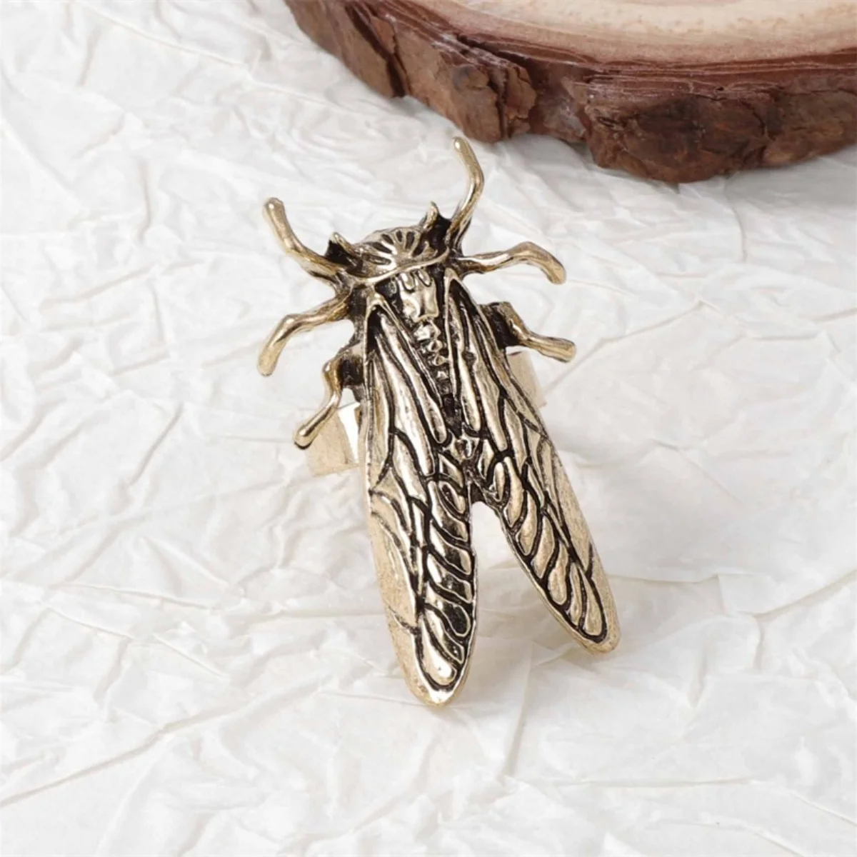 Kreative Insekten-Zikaden-Käfer-Öffnungsringe für Damen und Herren, Vintage-Punk-Metall-Tier-Fingerring, Party- und Alltagsmode-Schmuck – Detail 17