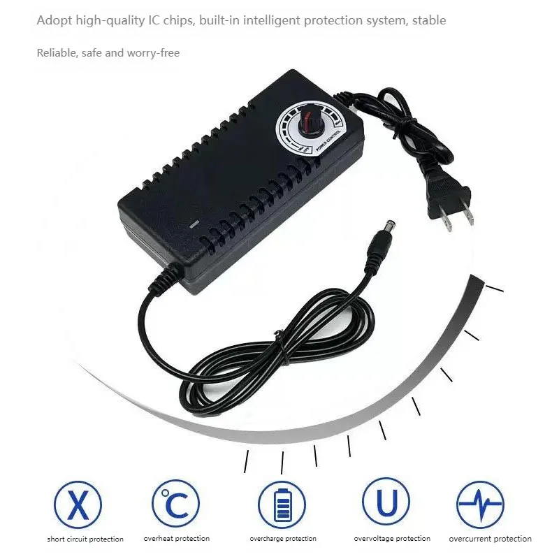 Power Supply Adapter Adjustable 3V-12V 5A AC 100V-240V to DC 12V Power Adaptor Universal For CCTV Camera LED Strip Light