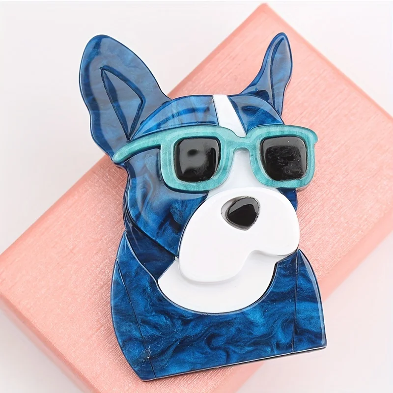 Handgemachte Mode Acryl Hund Broschen für Frauen Acetat Material Tier Pin Hochzeits schmuck