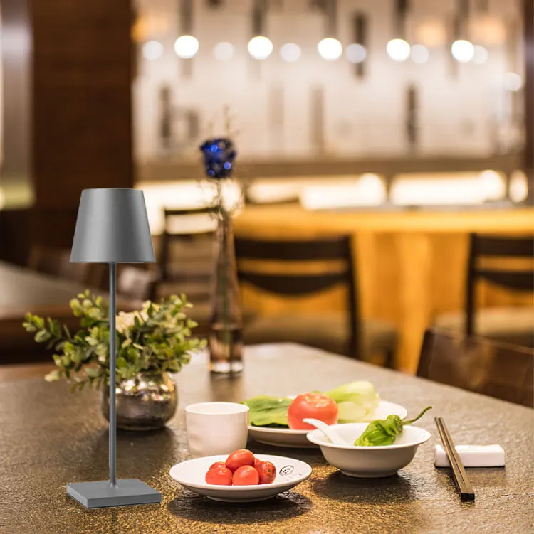 Rechargeable 3 Color Stepless Dimming Desk Lamp 5000mAh Portable LED Desk Lamp for Restaurant Bedroom Bars Home Patio Outdoor