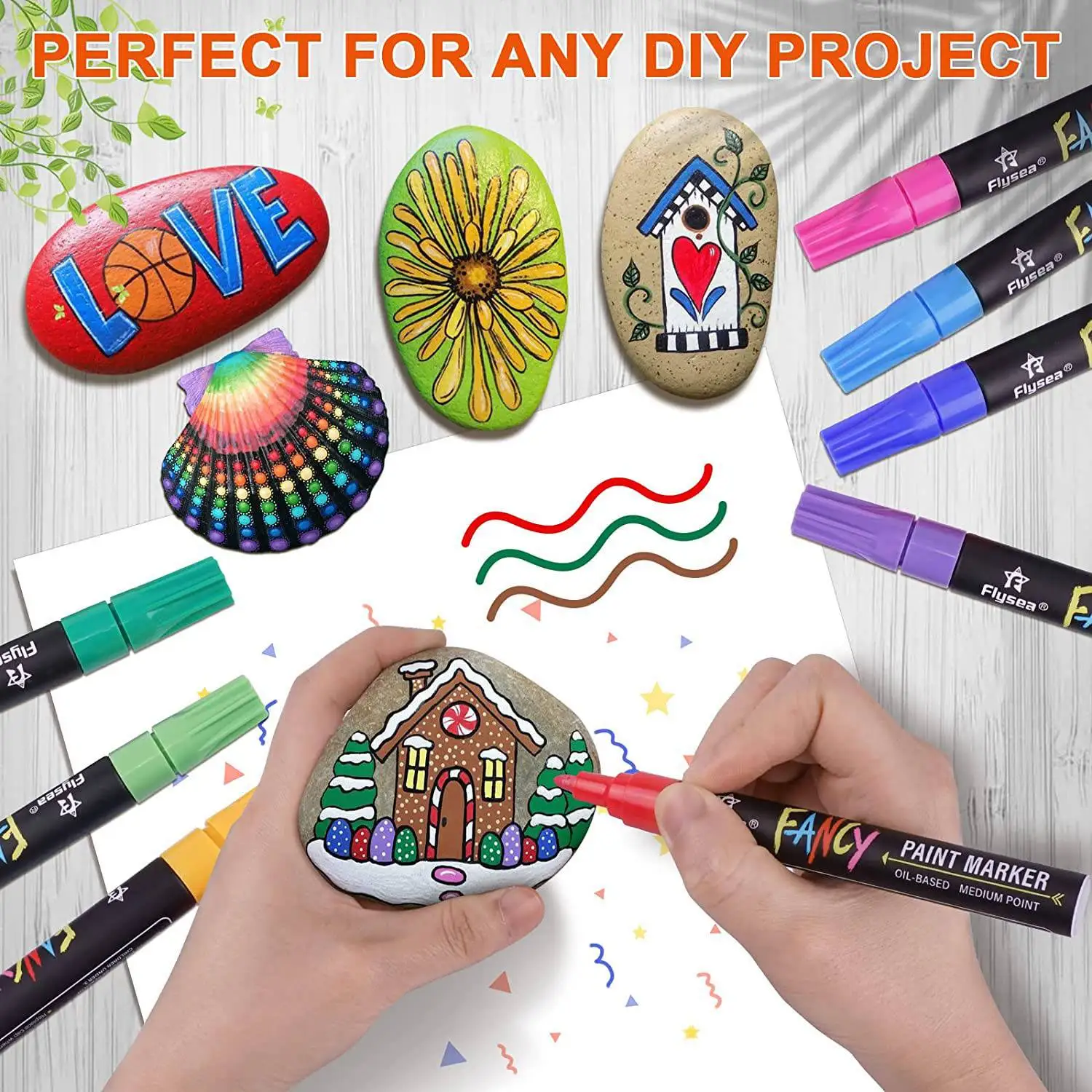 Paint Pens Paint Markers, 20 Colors Oil-Based Waterproof Paint Marker Pen Set, Never Fade Quick Dry And Permanent-Y18A