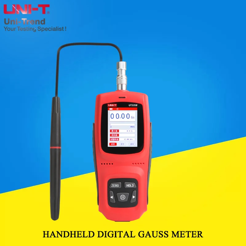 UNI-T UT335A/B/C Handheld Digital Gauss Meter Magnetic Flux Meter/Measurement Range 0-30kGs/0-3000mT;English/Chinese adjustable