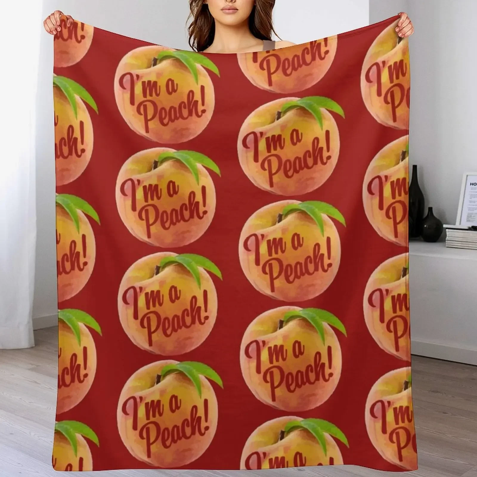 

I'm a Peach Throw Blanket Warm Napping Blanket for Office Couch Bed