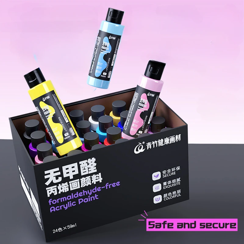 12/24 Color 59ml Formaldehyde Free Acrylic Paint Set Waterproof and Non Fading Statue Coloring DIY Hand Drawn Graffiti Pigment