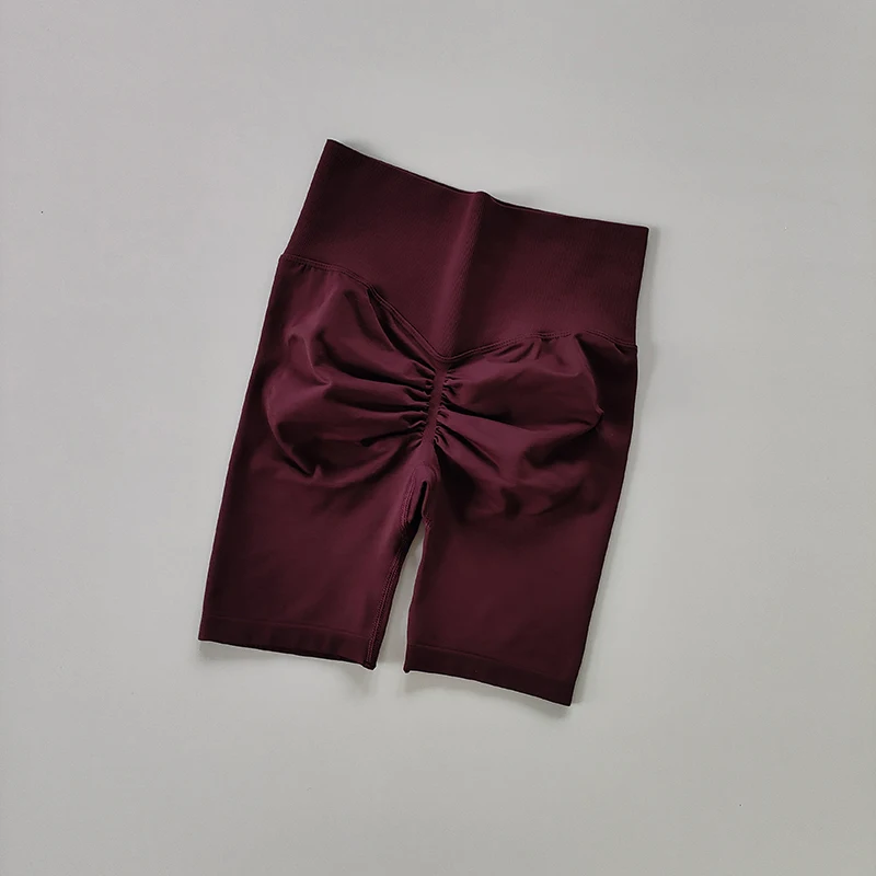 Damen Yoga-Shorts mit hoher Taille, Sport-Shorts, Hüft-Push-Up, weiche Fitness-Shorts, schnelltrocknende Laufshorts, Bauchkontrolle, Workout-Gym-Shorts – Detail 14