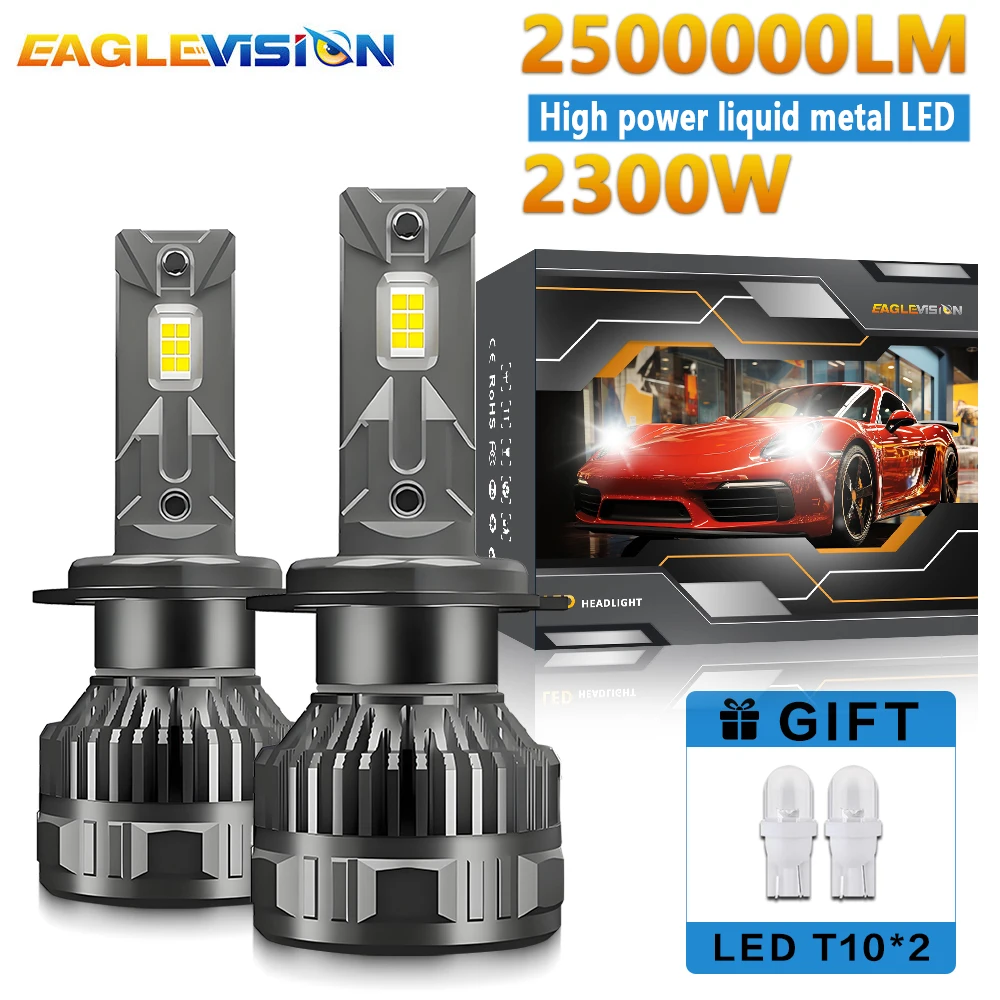 EAGLEVISION Led Headlight Lamp Bulb for Cars H4 Turbo Canbus 12v 24v High Brightness Running Light HB3 HB4 9012 H1 H4 H7 H11 H13
