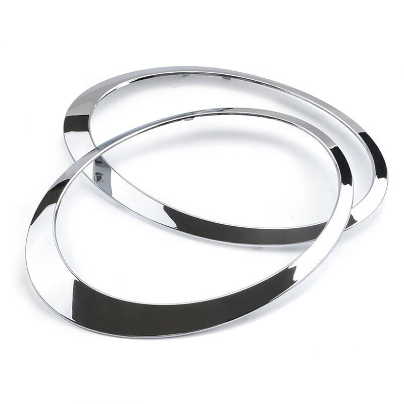 1 Paar Chrom Silber Auto Scheinwerfer Helle Rahmenabdeckung Dekorativer Ring für Mini Kupfer R55 R56 R57 R58 R59 2007-2015