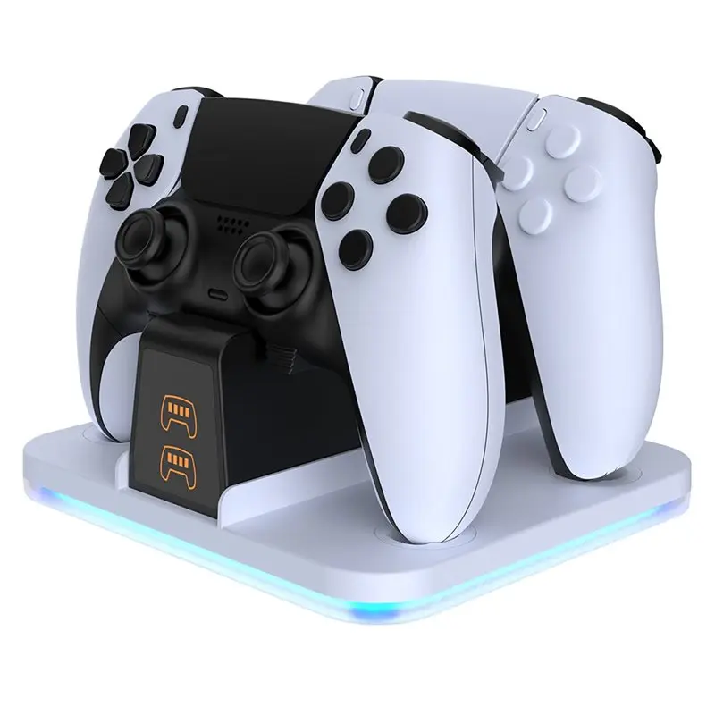 

Зарядная станция AS95 Elite Edition с индикатором уровня заряда батареи для контроллеров PS5, RGB, двойная быстрая зарядка PRO, с подсветкой, для Slim-версии