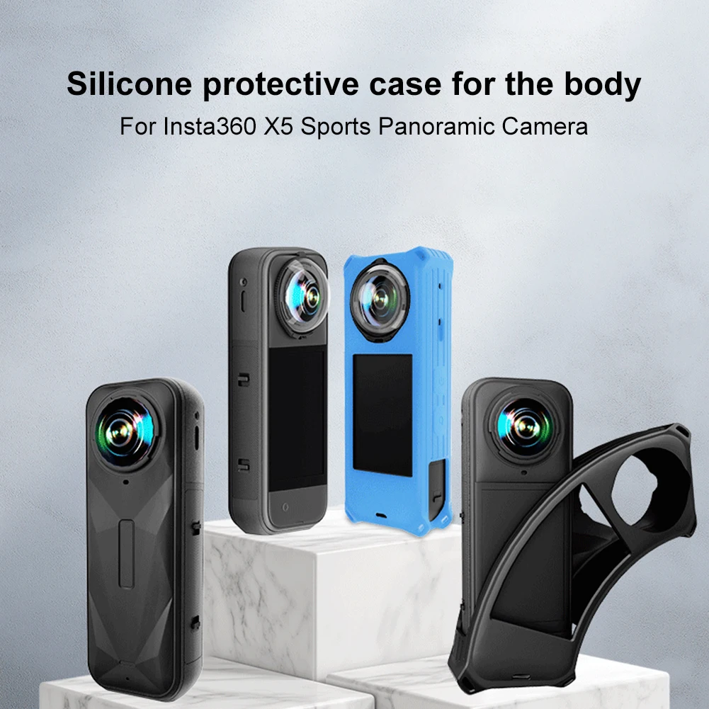 Силиконовый защитный чехол для Insta360 X5, защитный чехол, чехол для корпуса, универсальная защита для Insta360 X5, аксессуары для камеры