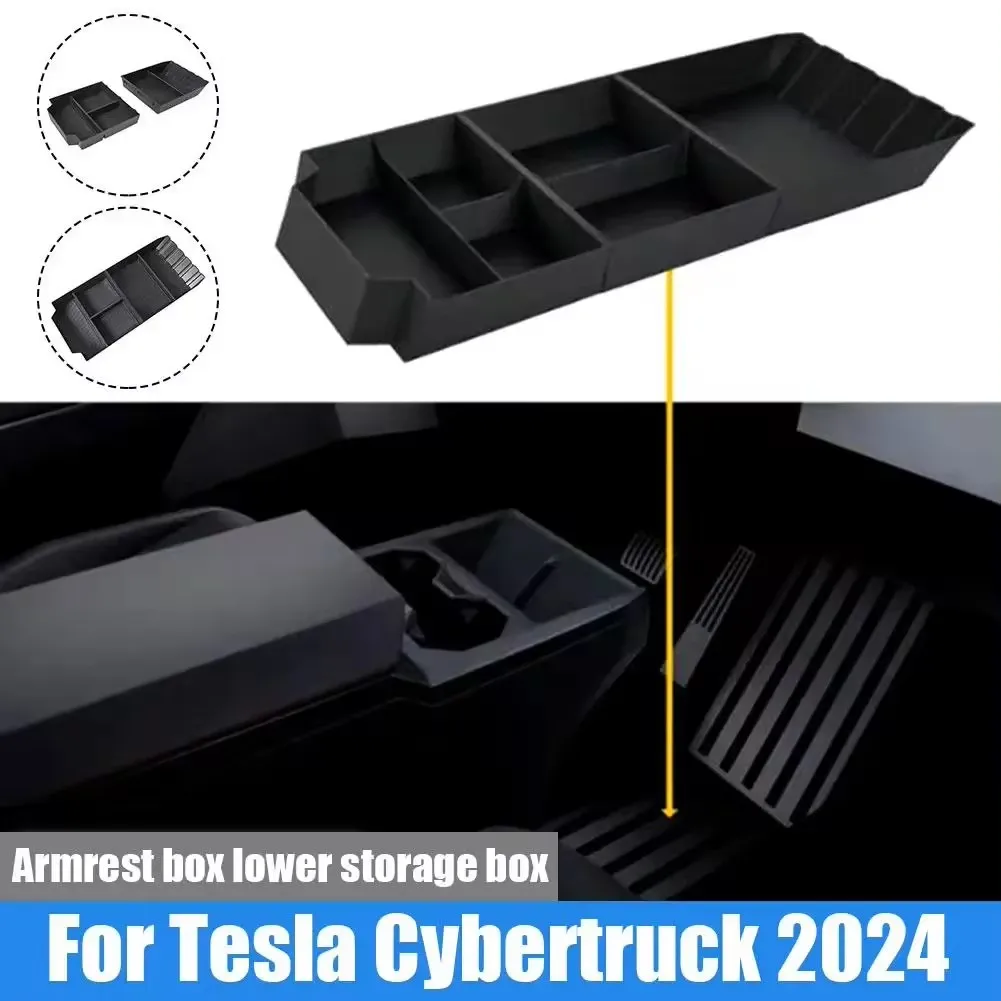 For Tesla Cybertruck Lower Center Control Storage Box Cyber pickup Armrest Lower Storage Box Storage Organization Accessories