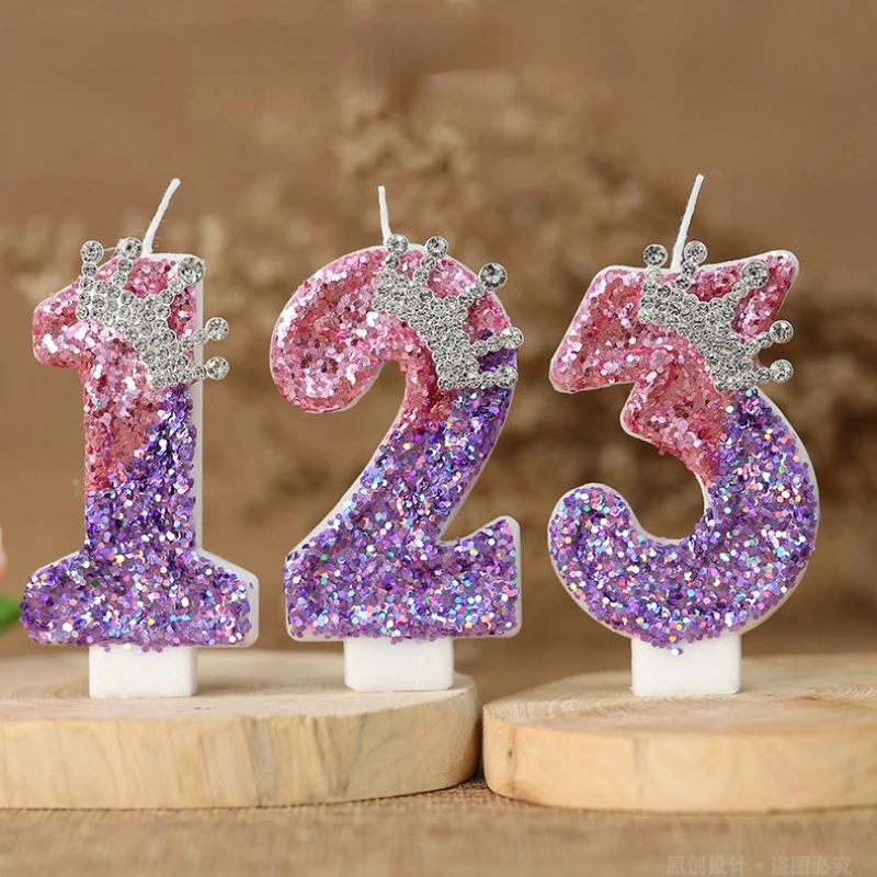 FY Children's Chameleon Happy Birthday Candles 0-9 Number Cake Decorating Tools Candle for Anniversary Party Wedding Decoration