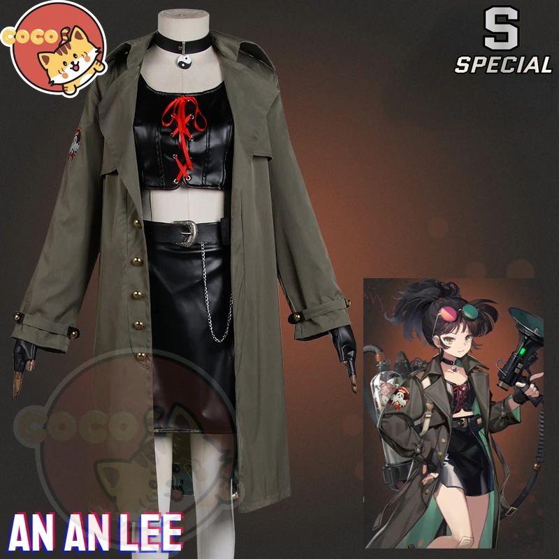 An An Lee Cosplay Costume Game Reverse1999 An-an Lee Cosplay Insight Ghost Predator of HK Costume Windbreak Cosplay Wig CoCos-S