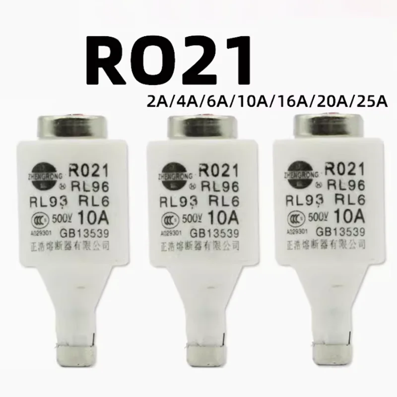 20 pieces Fuse R021 RO21 Spiral Fuse Core RL6 Ceramic Fuse RL6-25 RL93 500V 25A 20A 16A 10A 8A 6A 4A 2A Marine Fuse Core