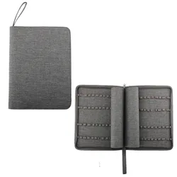 Pochette en métal pour stylos à plume, étui à crayons disponible pour 48 emplacements, organisateur de rangement étanche, noir gris bleu