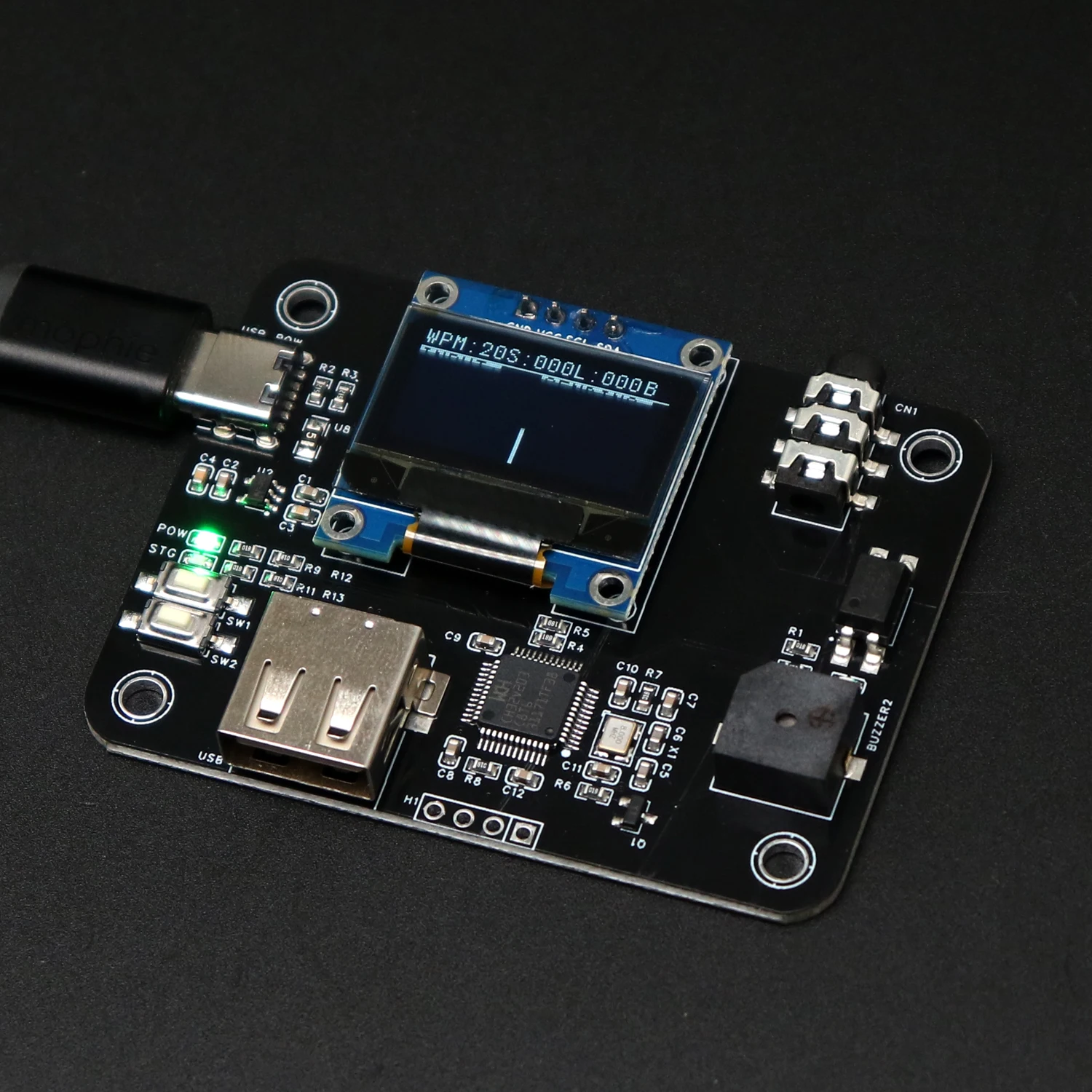 CW Keyboard Electronic Keys OLED Display USB Keyboard Morse Code Keyer for Amateur Radio, Computer Keyboard for CW Transmission