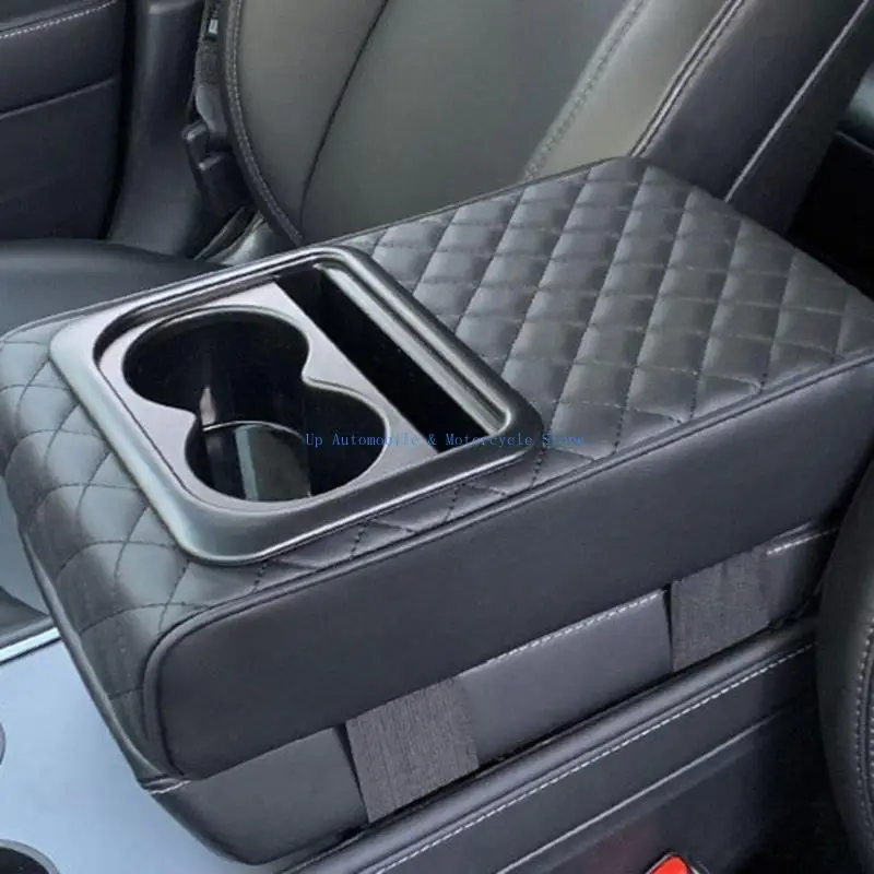 270E مسند ذراع السيارة متعدد الوظائف صندوق حامل الكأس وسادة زيادة التوافق العالمي وحدة التحكم المركزية غطاء صندوق مسند الذراع #2