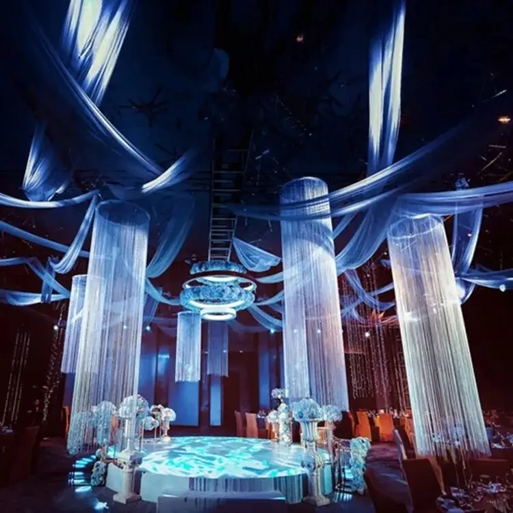 

10 комплектов декоративных подвесных колец в форме колеса обозрения с гирляндой-шторой и леской для украшения свадеб и вечеринок