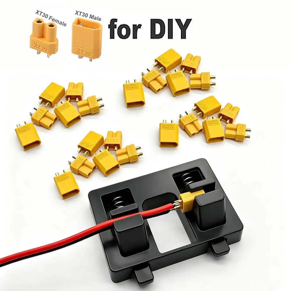 XT30 Steckverbinder Buchse / Stecker XT30 Bullet-Steckverbinder mit Schweißvorrichtungen für RC-Akku-Verbinder, RC Lipo-Akku Auto Boot