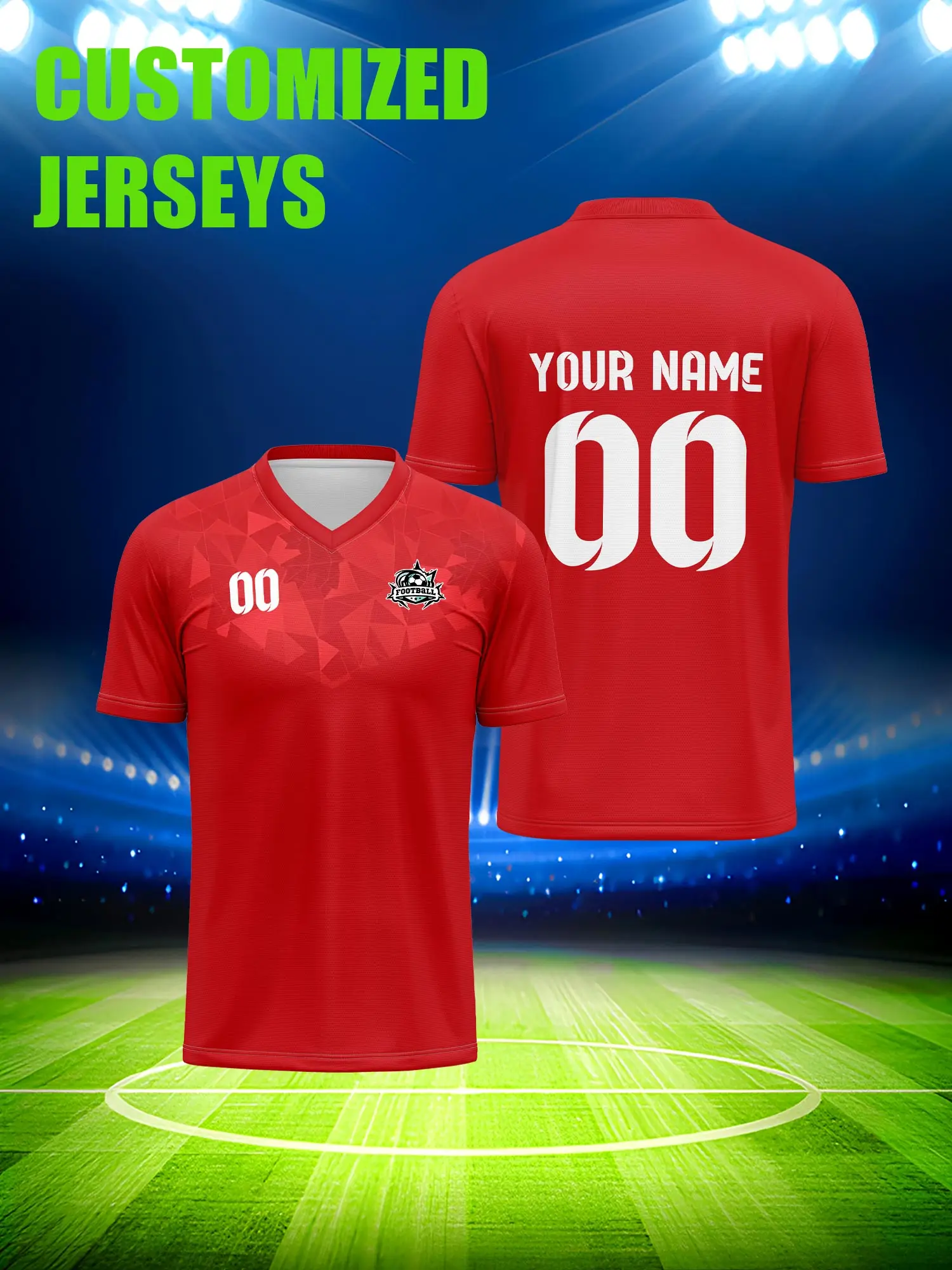 

Футболка для футбола с индивидуальным изображением, номером и именем, современная минималистичная стильная футболка.