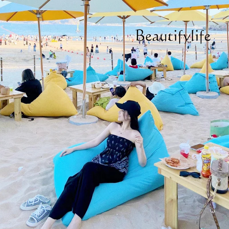 

French style Huge Waterproof Seats Sofas Outdoor Yellow Lounge Adults Single Sleeper Bean Bag Puffs Floor Big Divano Da Soggiorn
