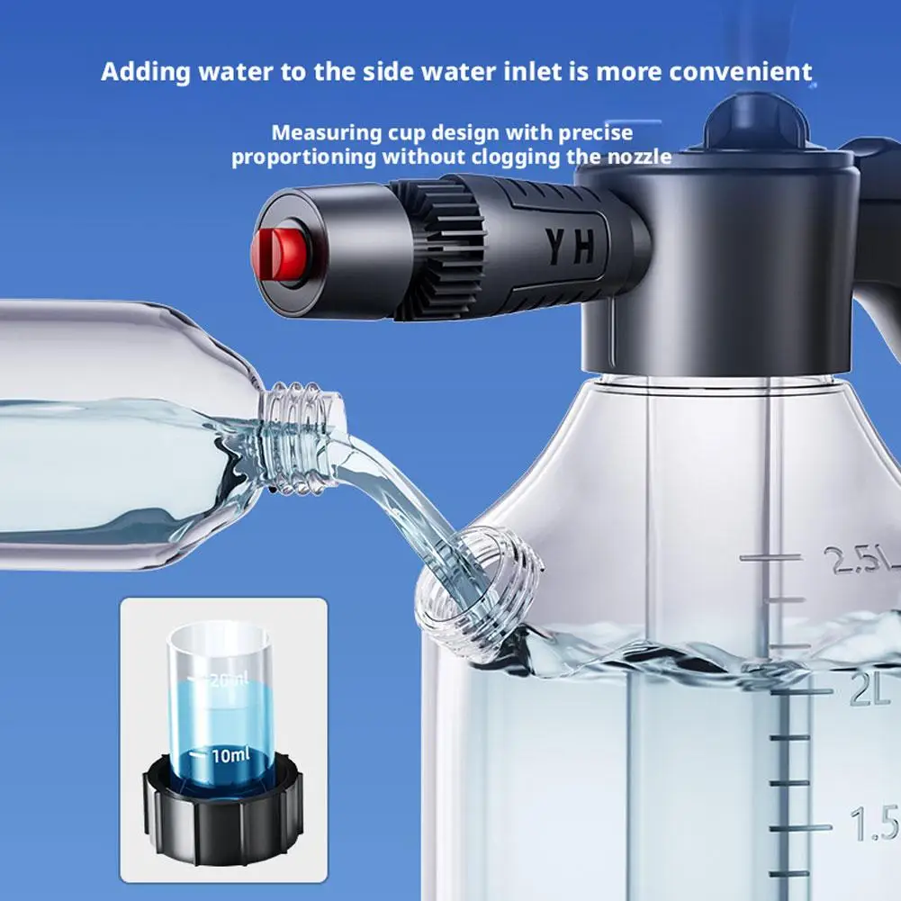 3L Manual Pump Foam Sprayer Manual Pneumatic Foam Cannon Snow Foam Car Wash Spray Bottle Window Cleaning view 5