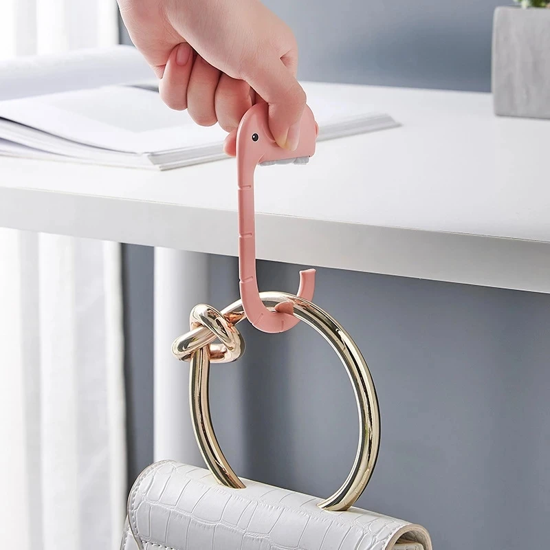 1/2PCS Table Side Hangers Cute Creative Plastic Nail-free Better Bearing Capacity Sophisticated And Compact Elephant Hook Home