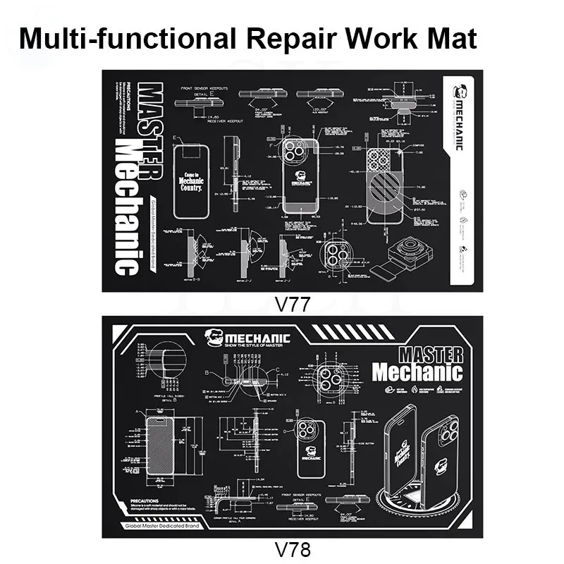 MECHANIK V77 V78 silikonowa podkładka lutownicza platforma na biurko mata do stacji lutowniczej żelazko naprawa telefonu PC magnetyczna izolacja cieplna