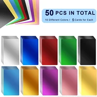 50 Uds. Tarjetas de visita de Metal, tarjetas de visita de aluminio de Color para grabado láser, manualidades, tarjetas de visita de Metal multiusos, tarjeta DIY