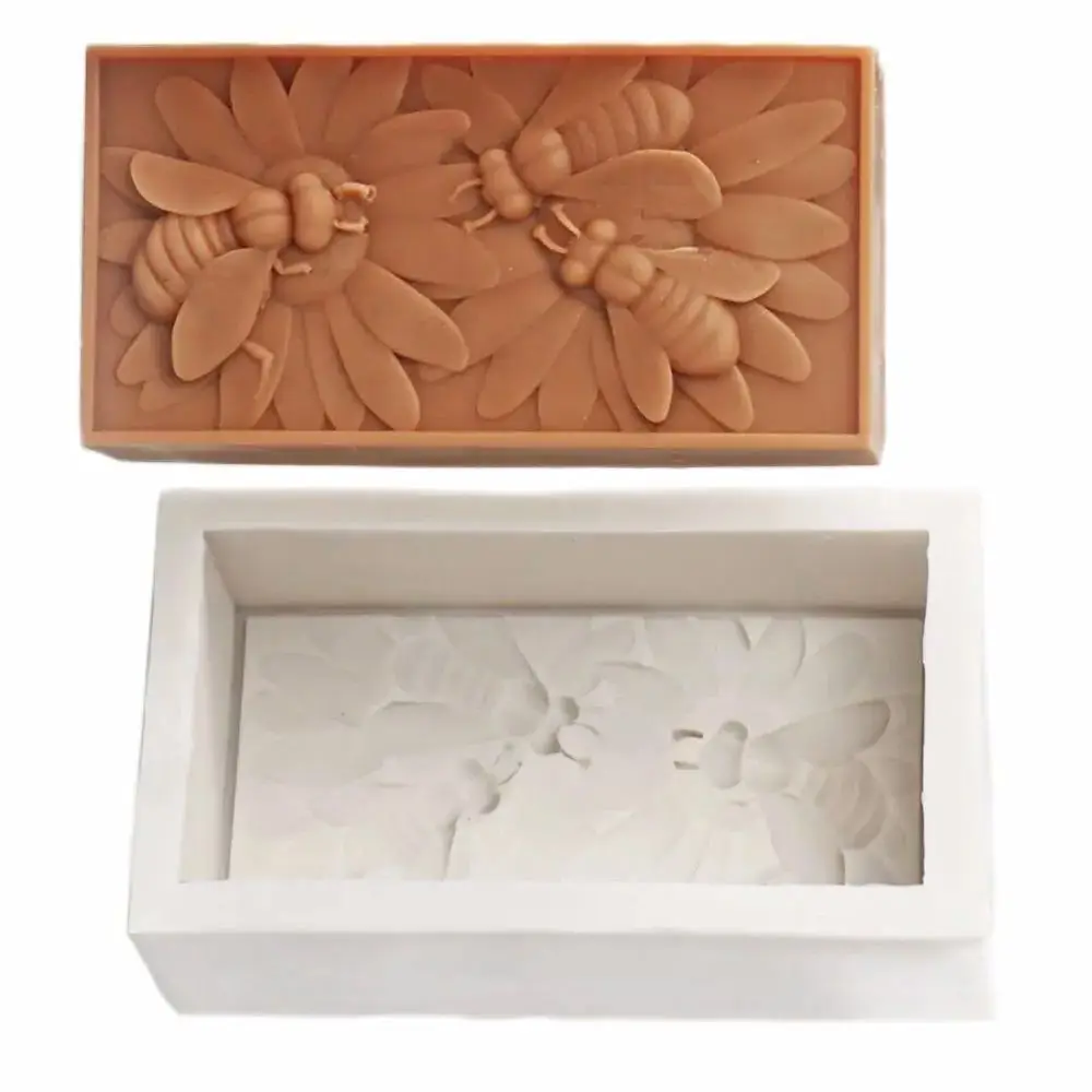 Silicone Soap Mould Garden Insect Flower Bee Design Flexible Mold for Wax Candle Making Polymer Clay Crafts