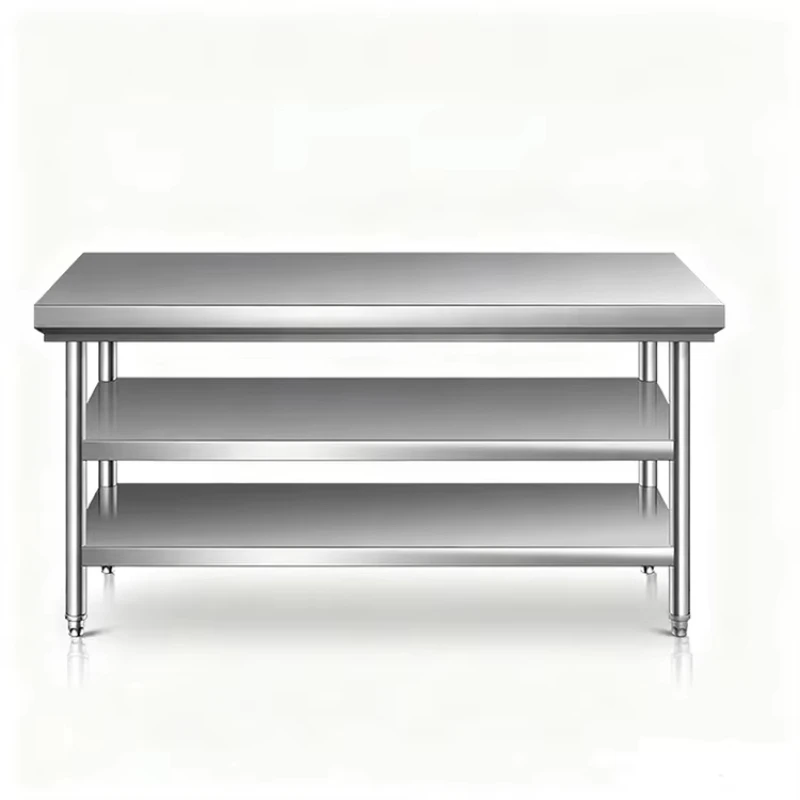Eco-friendly silver 304 stainless steel double layer multi-layer cutting board workbench kitchen hotel restaurant