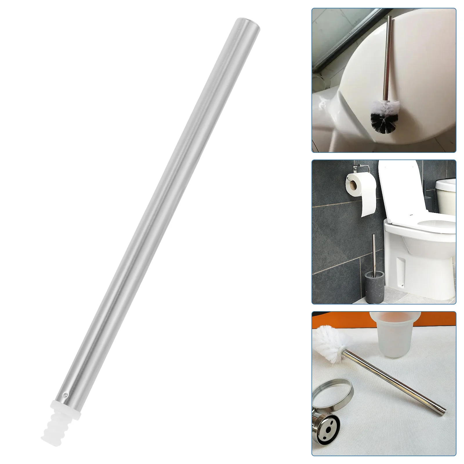 

2Pcs Toilet Brush Handle Replacement Aluminium Plastic Connector Adapter for Bathroom Cleaning Accessories