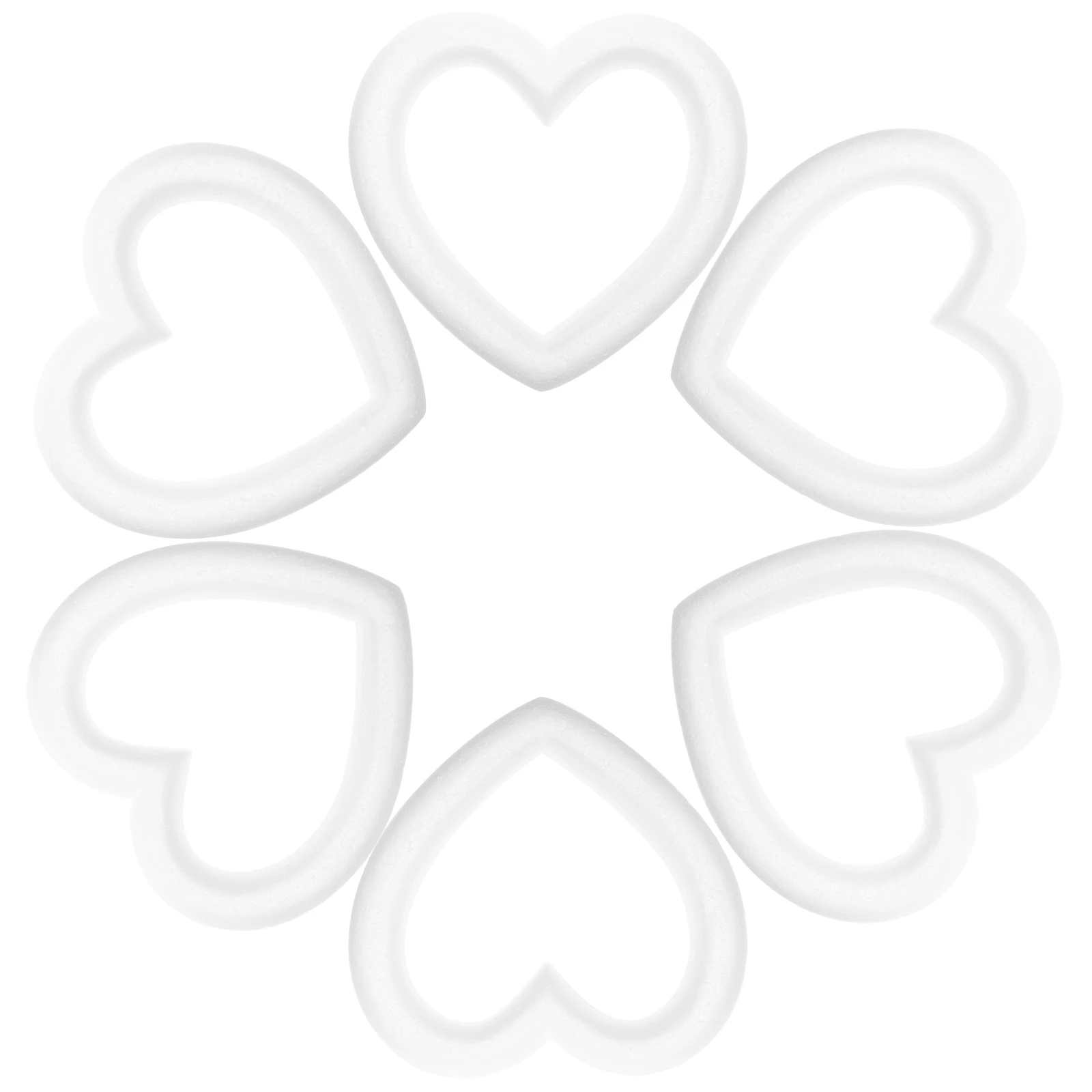 

6Pcs Christmas Heart Shaped DIY Craft Rings Party Hanging Garland Decor Foam Wreath Frame Preschool Activity