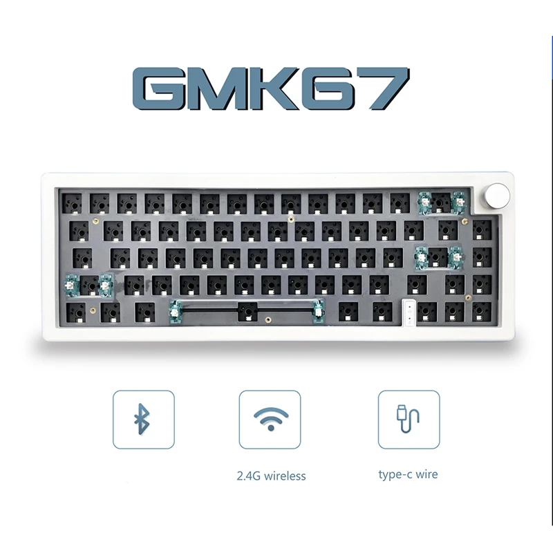 Imagem -03 - Kit de Teclado Mecânico Rgb Backlight Bluetooth 2.4g Mode Personalizado Faça Você Mesmo Quente Gmk67-wireless