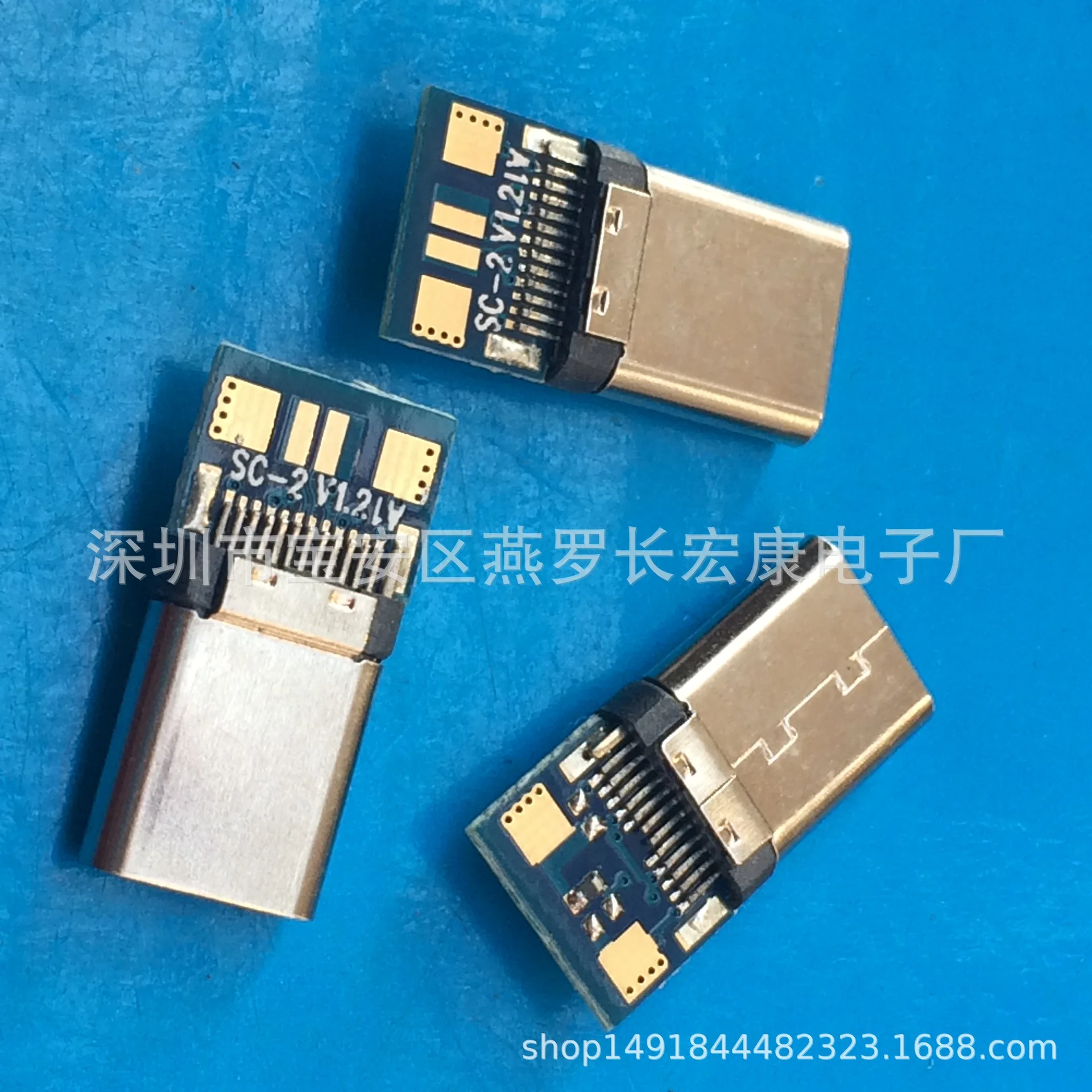 For USB TYPE-C male with plate, riveting/riveting/stamping plug 24P with 2.0 plate, extended